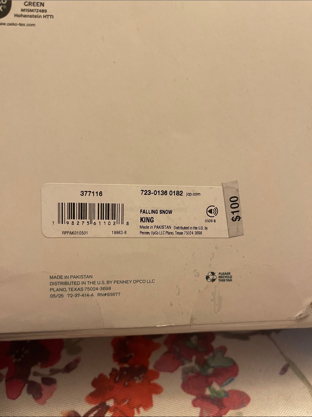 Linden Snowflake Print Sheet Set in Light Blue and White - Picture 5 of 5